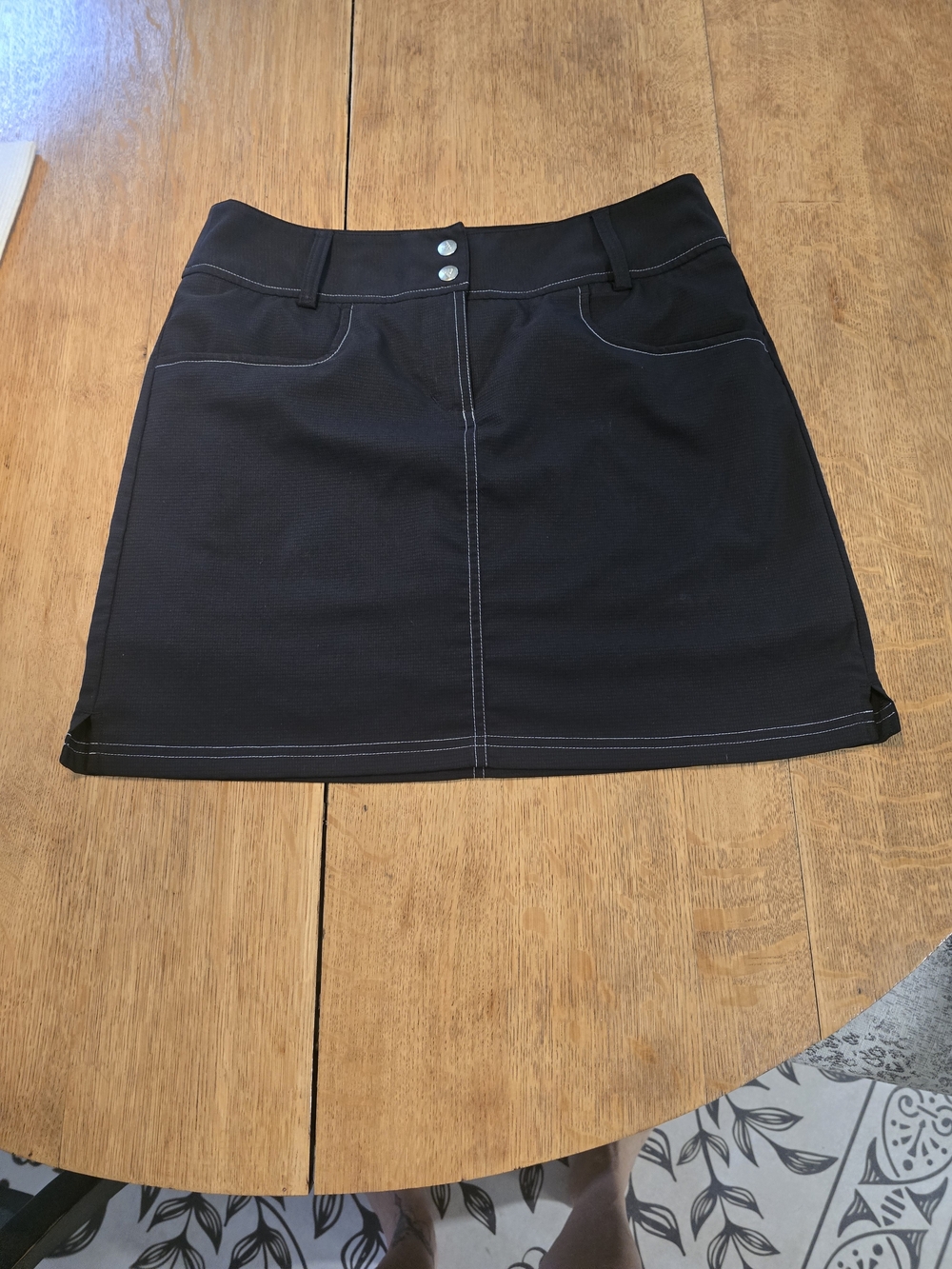 adidas Black Mini Skirt with Contrast Stitching